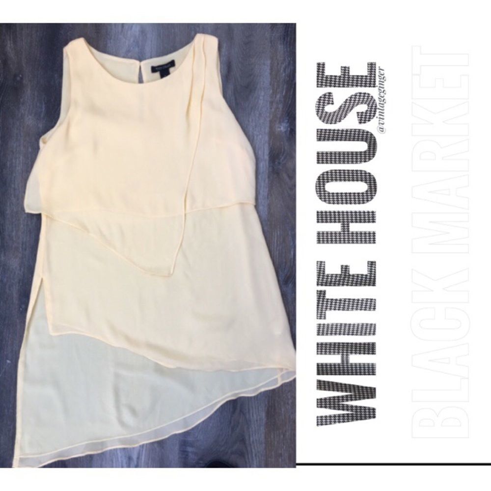 Host Pick! WHBM Asymmetrical Layered Chiffon Dress Yellow Medium